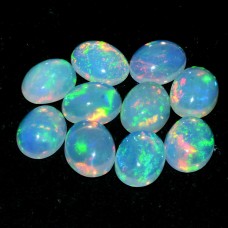 Natural Ethiopian opal 9x7mm oval cabochon